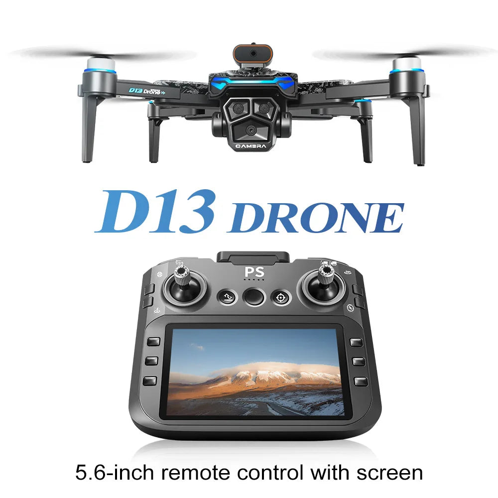 D13 Drone with 5.6-inch Screen Control Brushless Quadcopter Obstacle Avoidance Remote-controlled Aircraft Foreign Trade