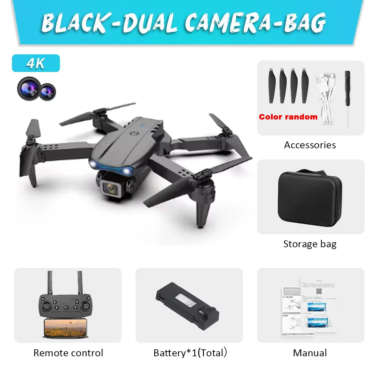 E99Pro Drone HD Professional 4k drone Dual Camera WIFI fpv Aircraft Quadcopte Obstacle Avoidance Aerial Photography Drone