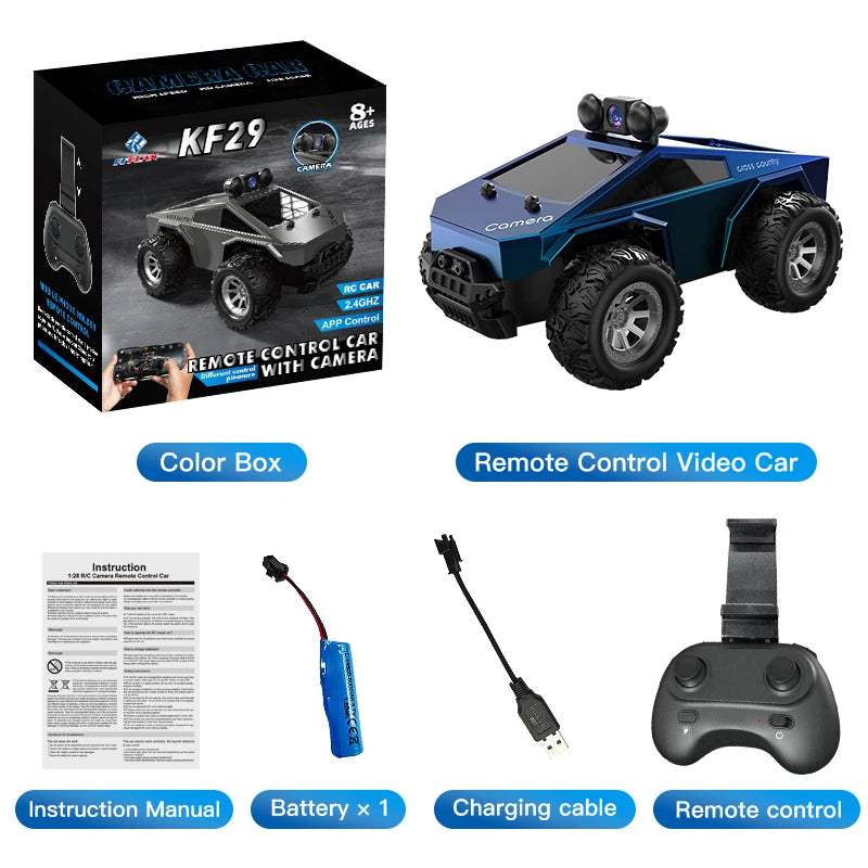 Rc Car with Camera High-Speed Climbing Car Wifi Picture 1:28 Remote Control Off-Road Vehicle Real-Time Transmission Xmas Gift