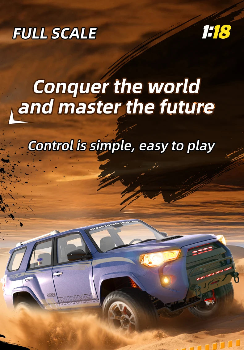 1/18 RC Car 2.4G Remote Control Crawler 4WD Off-Road Climbing Alloy Simulation Model with LED Lights Vehicle Toys HG4-209