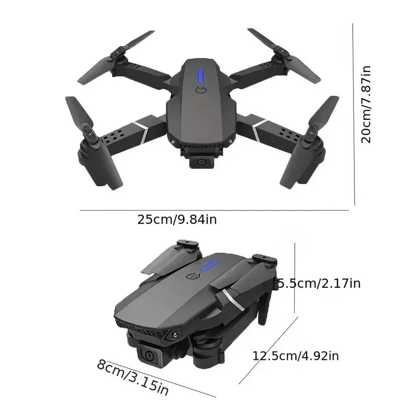 E88 Drone Toy, Dual Camera, One Key Takeoff Remote Control Men'S Gift Indoor and Outdoor, Halloween/Christmas/New Year Gift