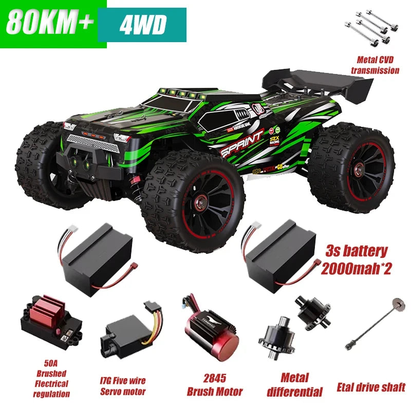RC Car 1/14 4WD 2.4G Remote Control Car 550 Carbon Brush Strong Motor Drift Off-Road Desert Racing Car Remote Truck Toys