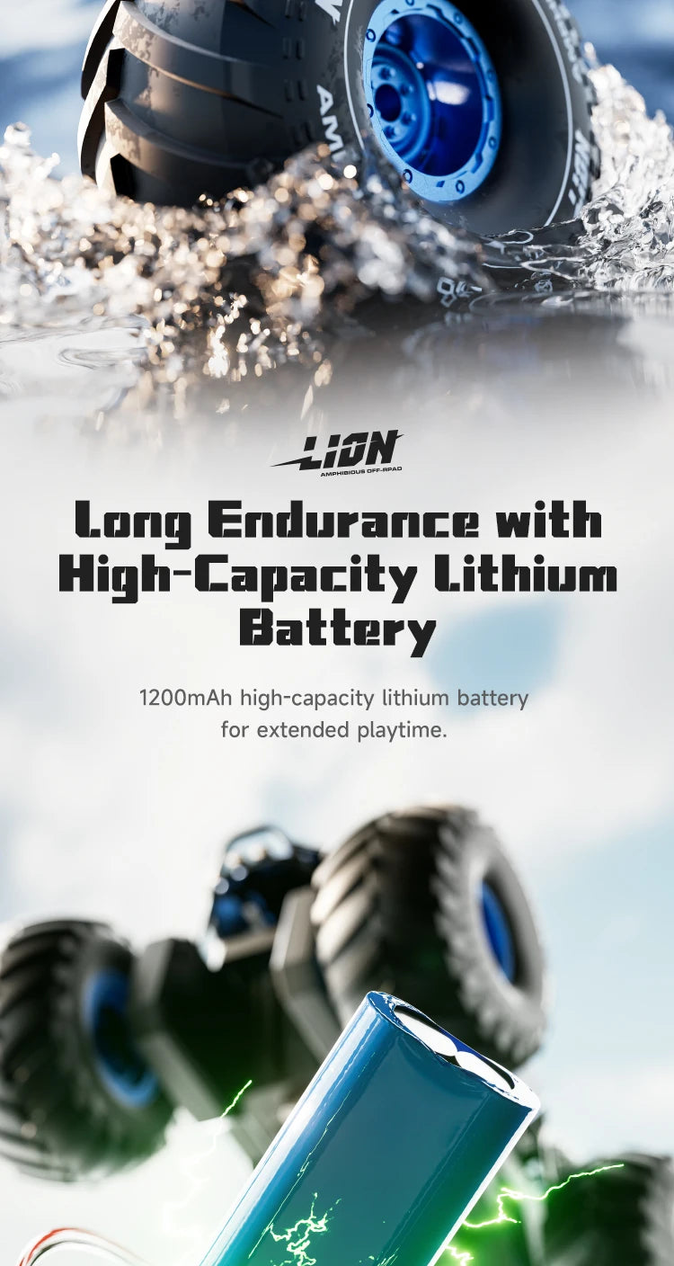 Gesture And Remote Control 50M Range Amphibious RC Car Gift For Kids Ages 3 4 5 6 7 All Terrain Adventure Vehicle