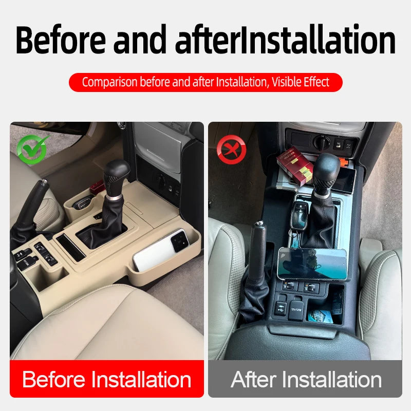 Central Console Gearbox Box Cover for 2010-2023 Toyota Land Cruiser Prado 150 Lc150 nternal Decoration Accessories Upgrade