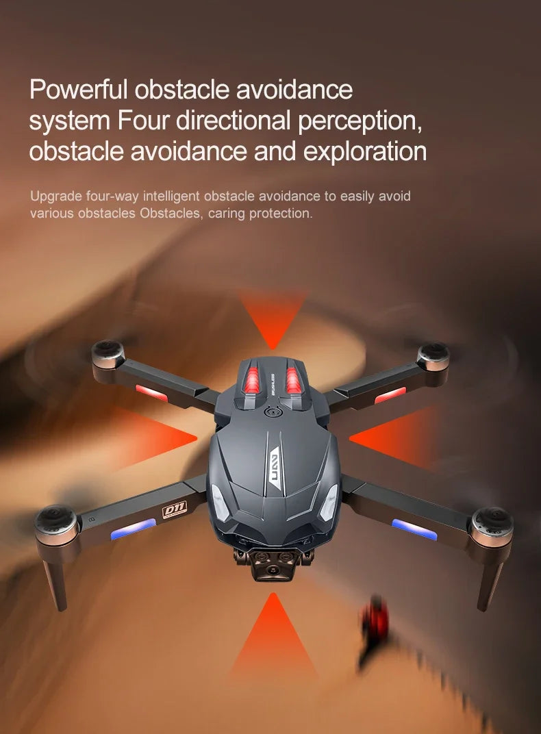 VIVO D11 Drone 8K Aerial HD Gradient Flowing Light Dual-Camera Omnidirectional Obstacle Avoidance Brushless Motor GPS UAV