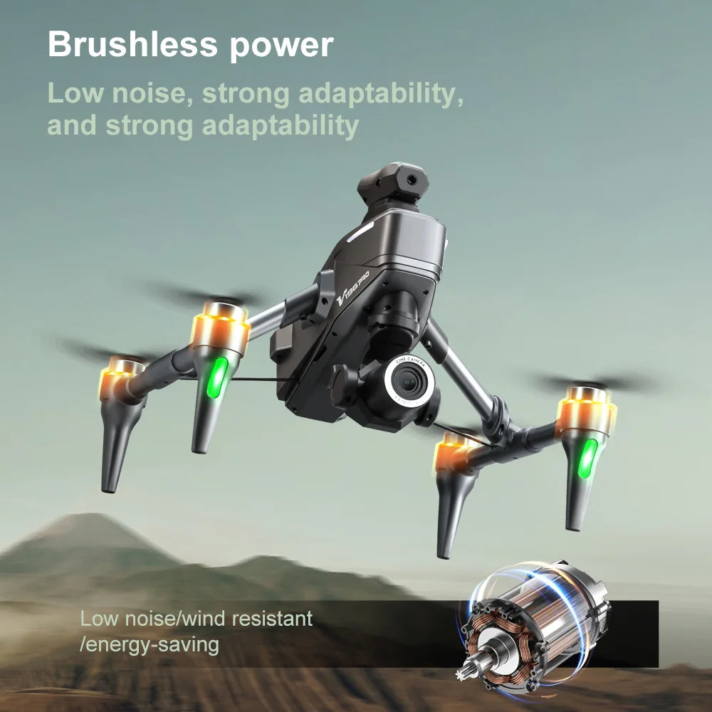 2025 V196 Automatic Obstacle Avoidance Drone 8K HD Camera Aerial Photography WIFI Optical Localization Brushless Drone Gift toys