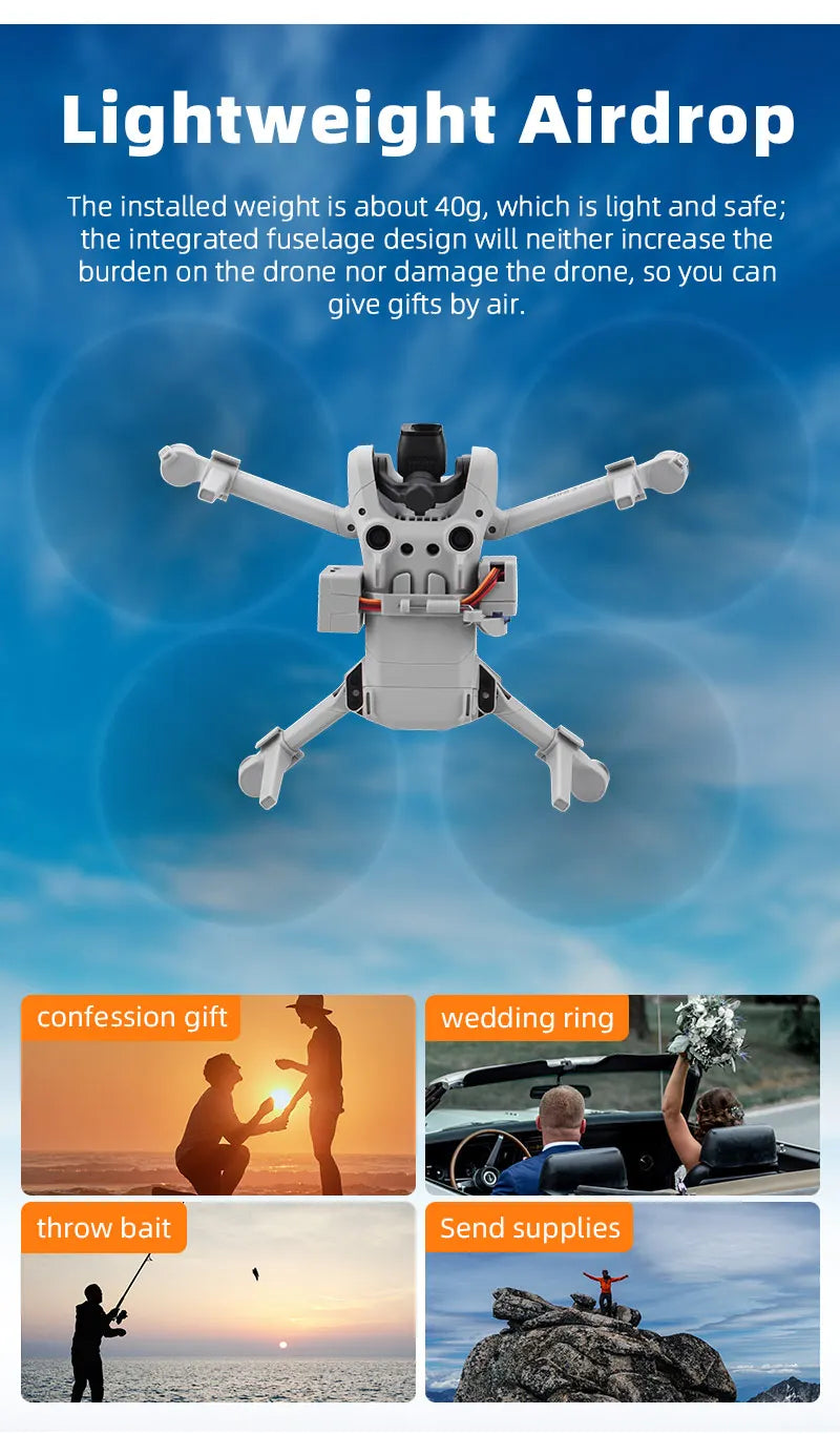 Drone Airdrop Thrower System 2.4G Remote Control General Payload Delivery Thrower Air Dropper Device Camera Drones Accessories