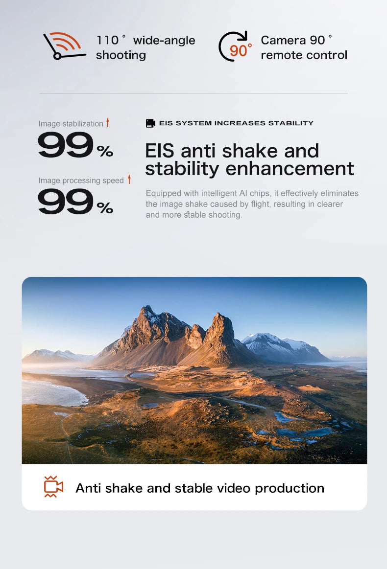 Drone Professional 3-axis Gimbal Stabilizer Camera with 5G WiFi GPS And 8K RC Equipped Screen Shared Multiple Displays on MP