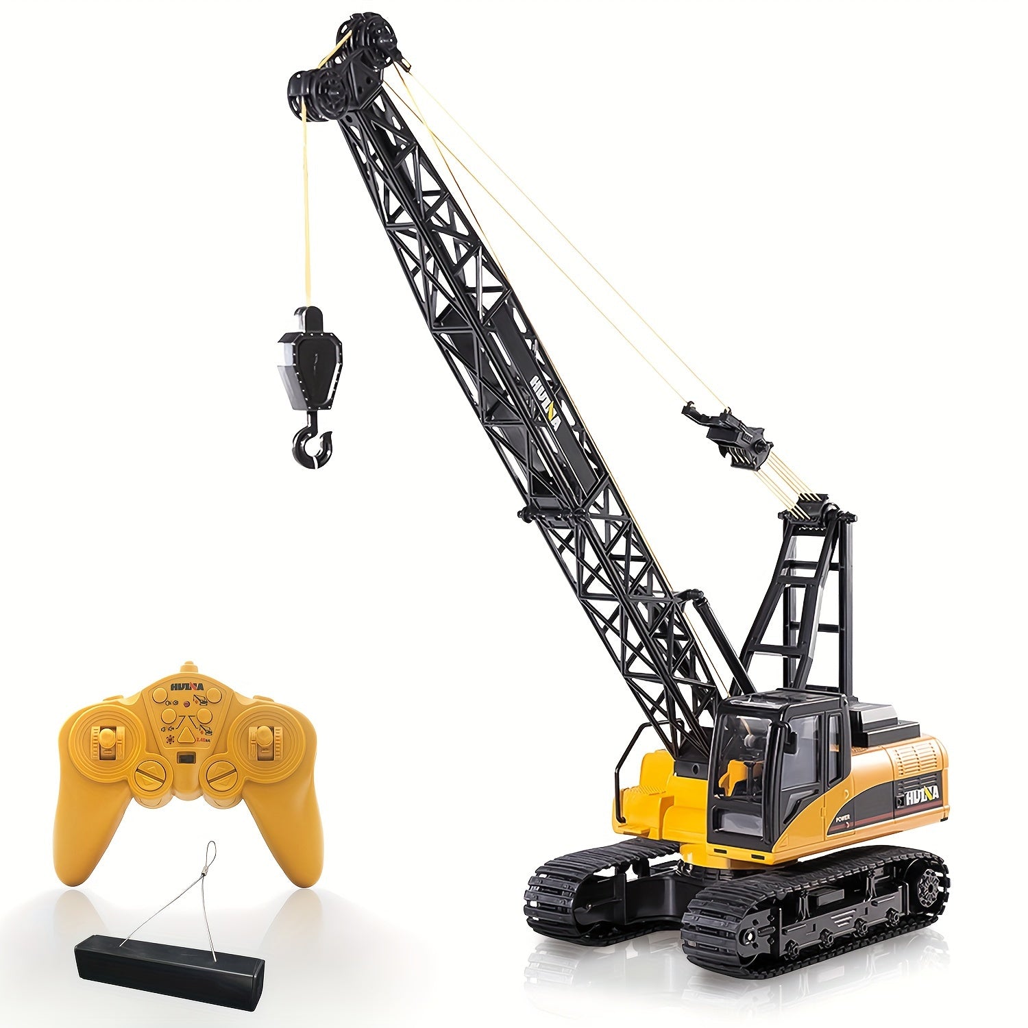 1:15 Scale 15-Channel Electric Golden Remote Control Crane with 2.4GHz Remote, Heavy-Duty Hook, and LED Lights - Perfect Birthday, Halloween, and Christmas Gift