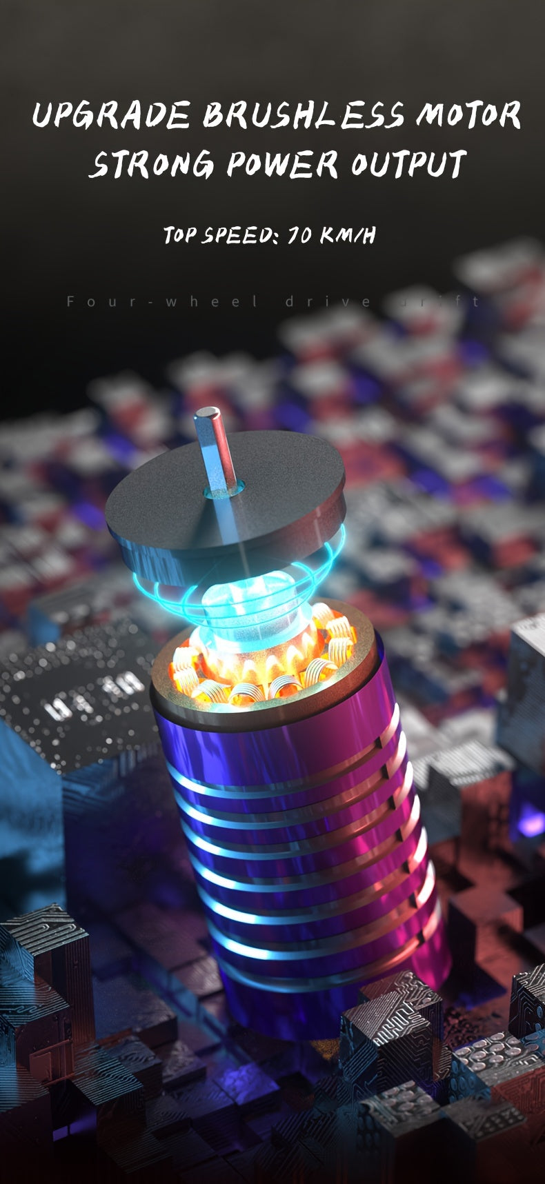 70KM/H All Terrain High Speed Off-road RC Car, 2.4Ghz Remote Control, 150M RC Distance, Full Proportional Adjustment, Lighting Modes, Brushless Motor, Outdoor Sports Racing/Drifting, Birthday Gifts