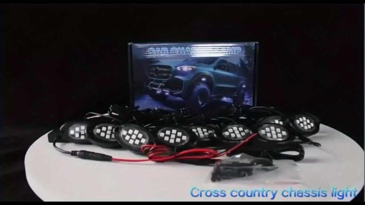 [RGB LED Rock Lights] RGB LED Rock Lights 4/6/8/10Pods | App/Remote Control, Timing & Music Mode for Trucks, ATV, RZR, UTV, SUV, Off Road, AUTO, Motorcycle - Without Battery