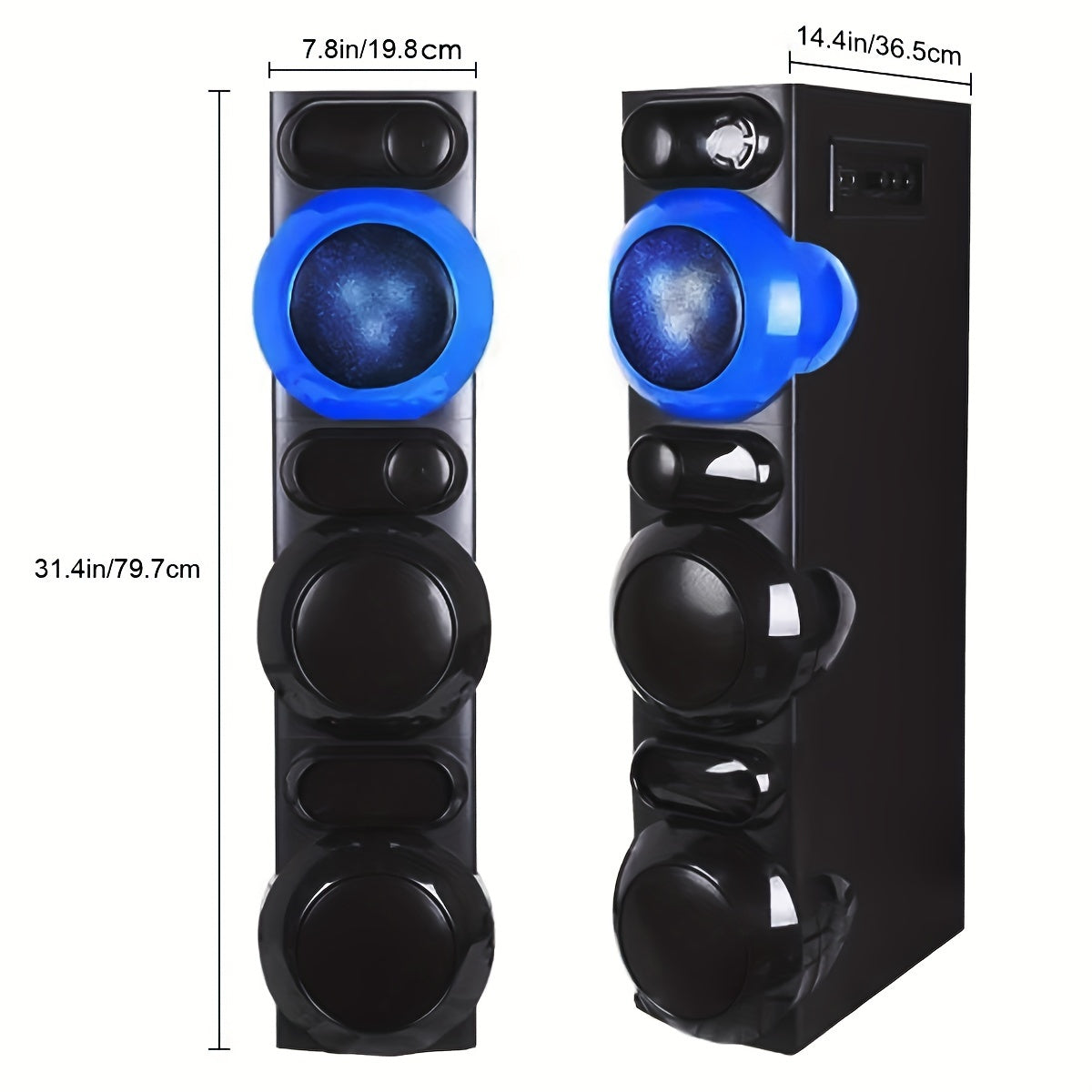 120W Powerful 2.0 Channel Surround Sound System - 1 Set Dual Speaker Home Theater, 5.25'' Woofer, 2'' Tweeter, AUX/FM/SD, Built In Micphone & Remote Control, Deep Bass In Black