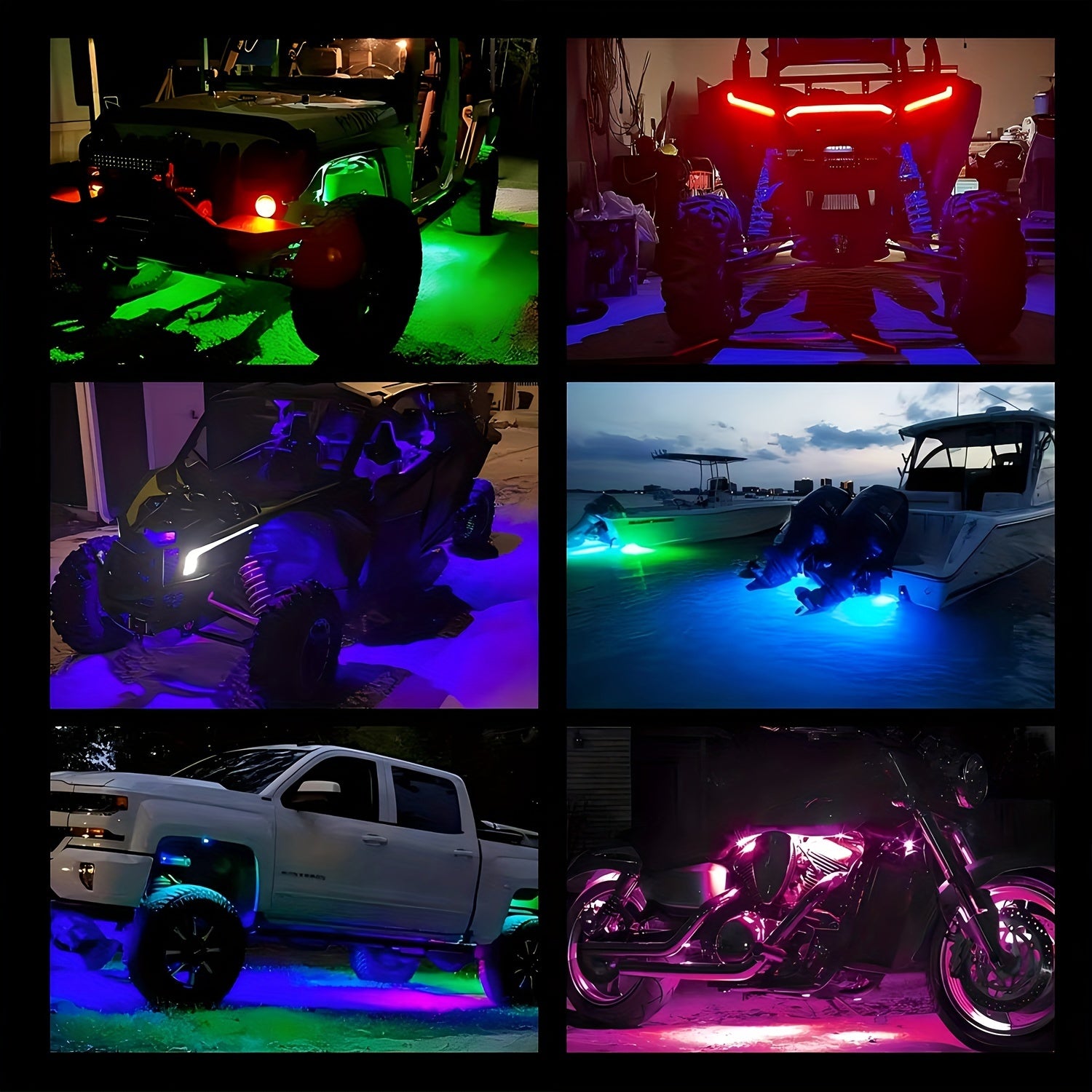 6/8/10pcs RGB LED Rock Lights - Mini Car Chassis Ambient Light with Remote Control APP Music Mode - For Trucks, ATV, UTV, SUVs, Off-road Pickups - 12-18V Car Accessories -  Enhance Car Interior Ambiance - Perfect Gift for Car
