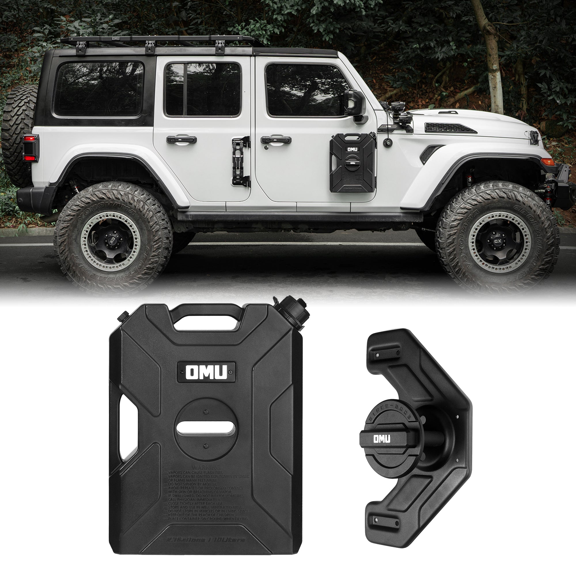 Jeep Door Hinge Fuel Container Kit – 10L Heavy Duty Mount