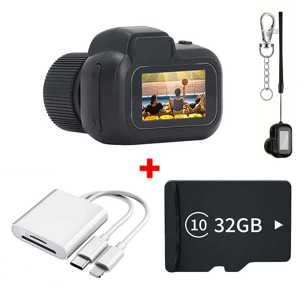 Keychain Mini Camera – 1080P Pocket Micro Video Recorder with 32GB Card