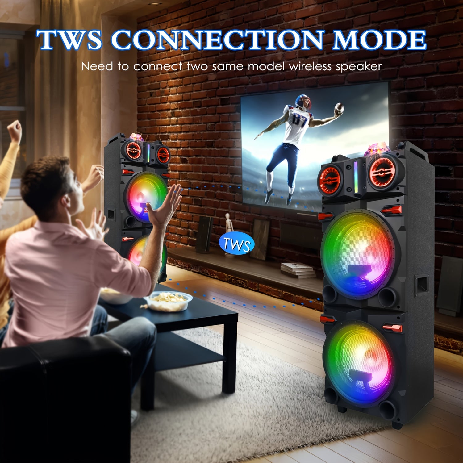 Portable Rechargeable Bluetooth PA Speaker System W/ Dual 10'' Woofer & 3'' Tweeter, 9000W Peak Power Outdoor Speaker Microphone Set, Flashing LED DJ Lights And Top Disco Ball, USB SD FM Radio AUX, Mic & Remote Control Includ