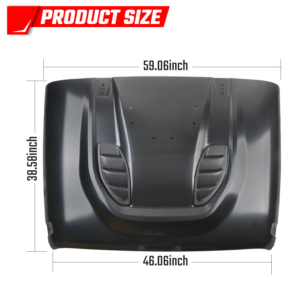 Metal Replacement Hood for Wrangler JK & JKU (2007–2017)