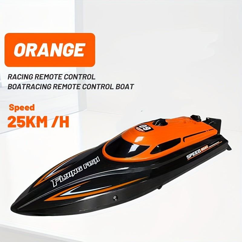 Top Speed of 30Km/ H, Small High-Speed Remote-Controlled Speedboat Comes with LED Night Navigation Lights, 2.4G Remote Control, Anti Capsizing, Circulating Cold Water Device, Christmas, Birthday Gif