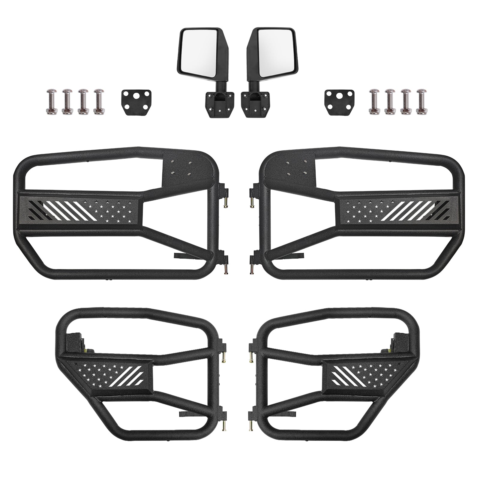 Tubular Doors with Mirrors for 2007–2017 Jeep Wrangler JK 4 Door