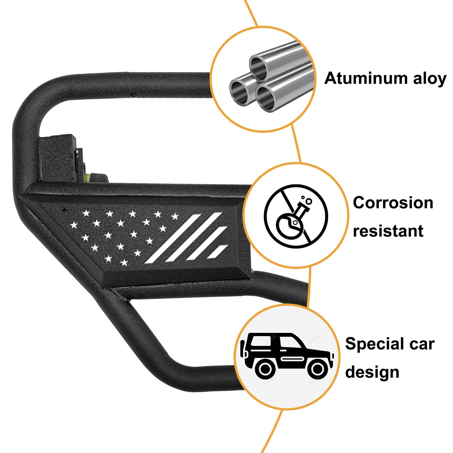 Tubular Doors with Mirrors for 2007–2017 Jeep Wrangler JK 4 Door