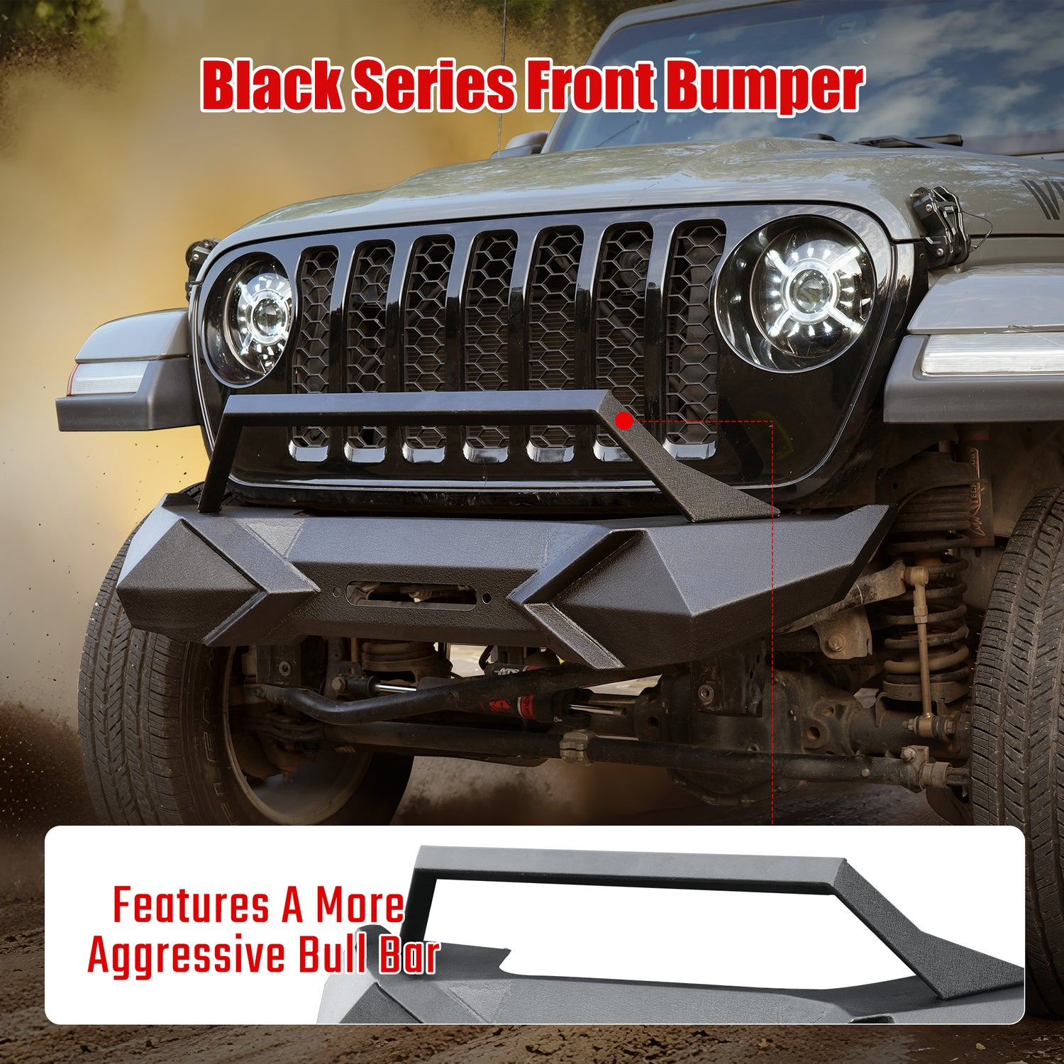 Front Bumper with Winch Plate for Wrangler JK (2007–2018)