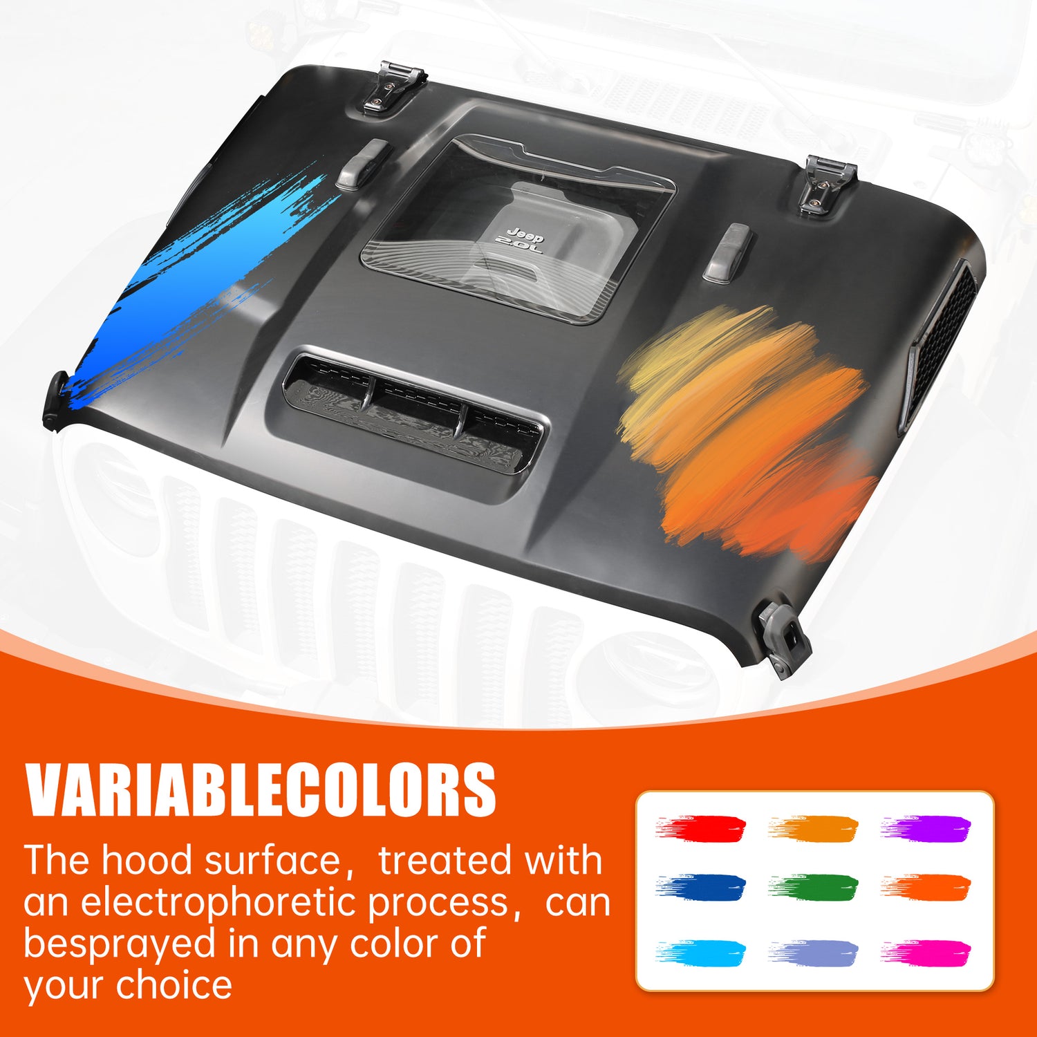 Vented Replacement Hood for Wrangler JK (2007–2018)