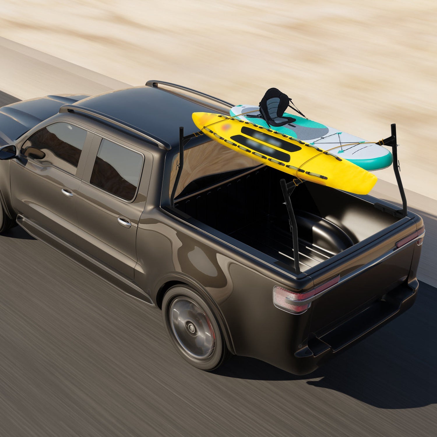 Extendable Truck Ladder Rack – Adjustable Steel Utility Rack for Pick-Up Trucks with 800LBS Capacity