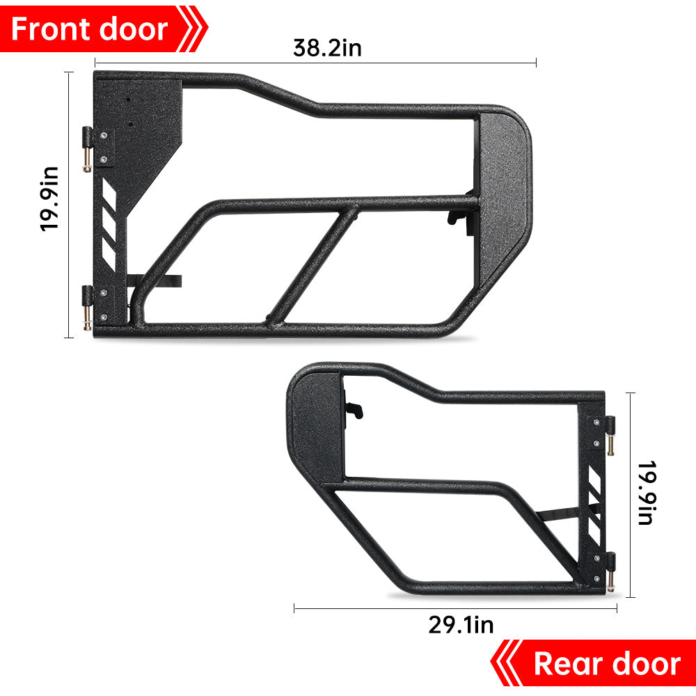Tube Doors with Side Mirrors for Wrangler JL (2018–2024)