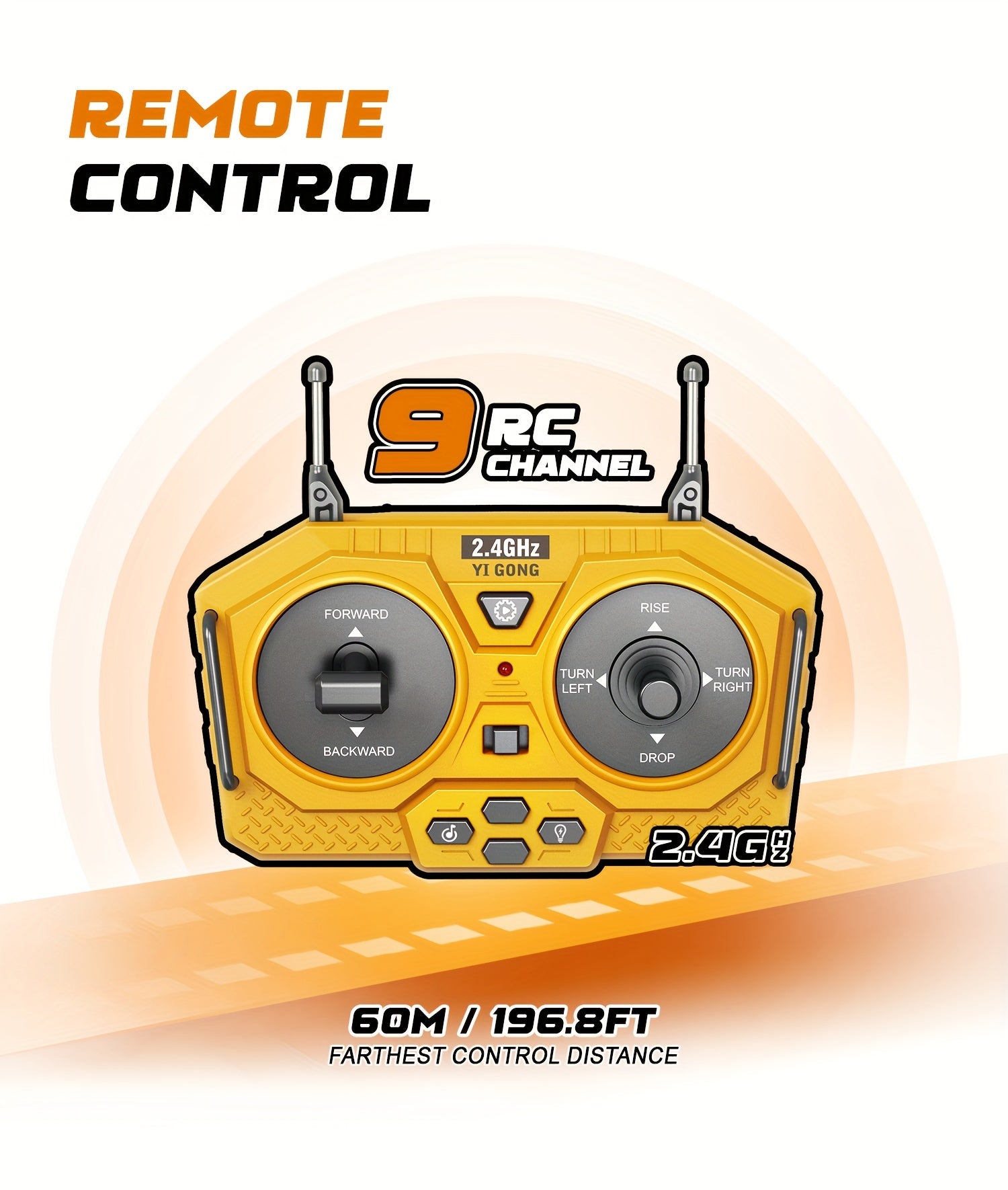 1:24 Scale Metal Bulldozer - Construction Vehicle with Eight-Channel Remote Control, LED Lights, Sound Effects - Perfect Holiday Gift for Kids