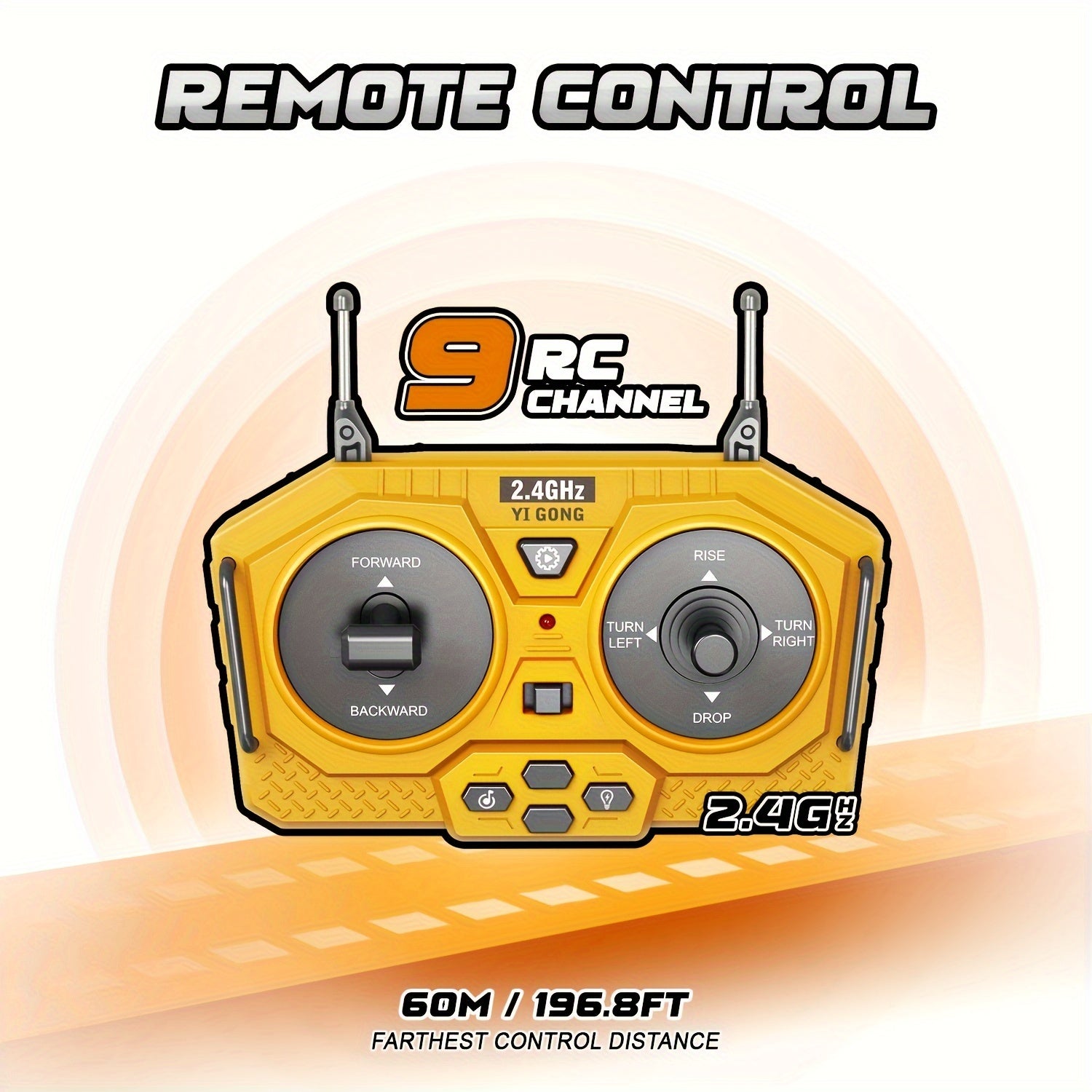 1:24 Scale Metal Bulldozer - Construction Vehicle with Eight-Channel Remote Control, LED Lights, Sound Effects - Perfect Holiday Gift for Kids