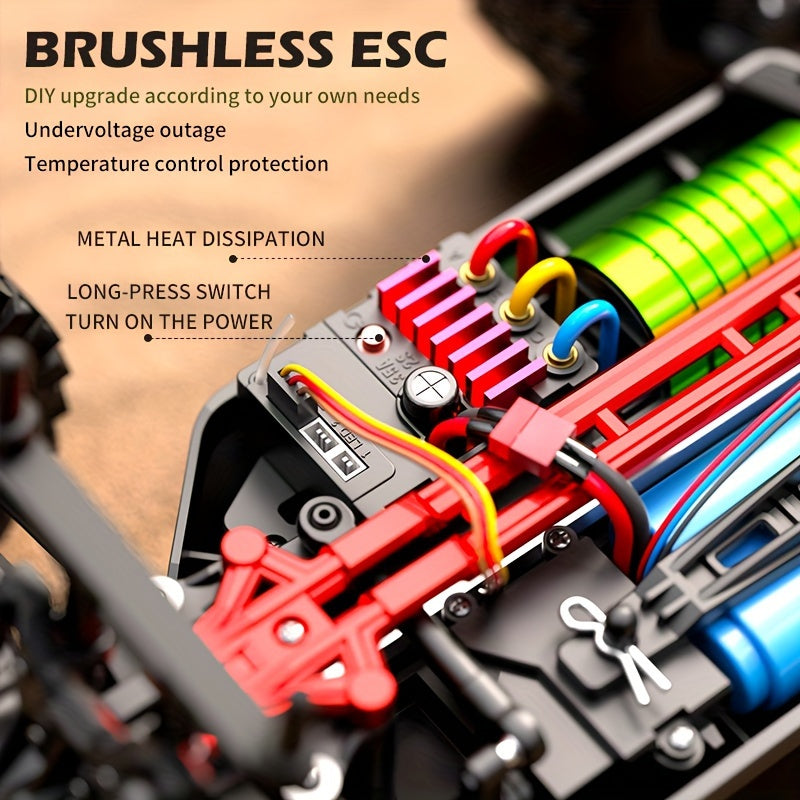 75KM/H Remote Control Racing Car, 4WD Remote Control Car Professional Racing Brushless Electric High Speed Off-Road Drift Remote Control Toy Halloween Christmas Gift