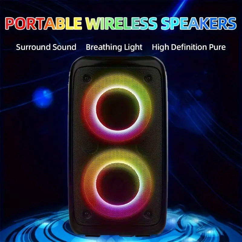 Wireless Boombox Speaker with Subwoofer & Party Disco Lights